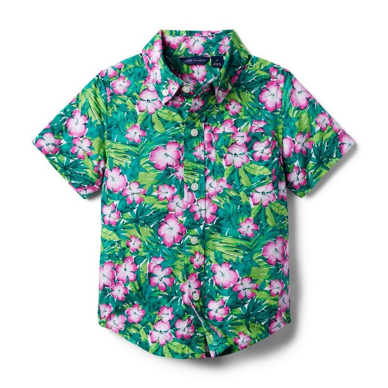 Tropical Floral Poplin Shirt - Janie And Jack
